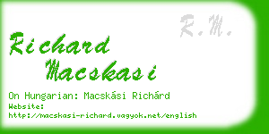 richard macskasi business card